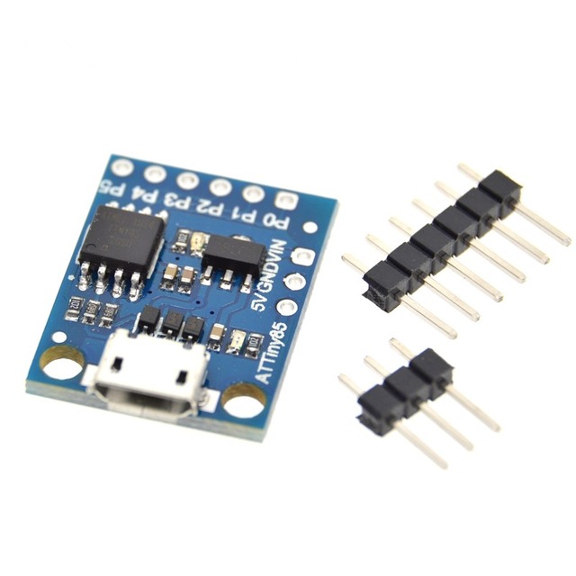 Carte ATTINY85 équipée d’un port Micro USB, idéale pour les projets électroniques compacts